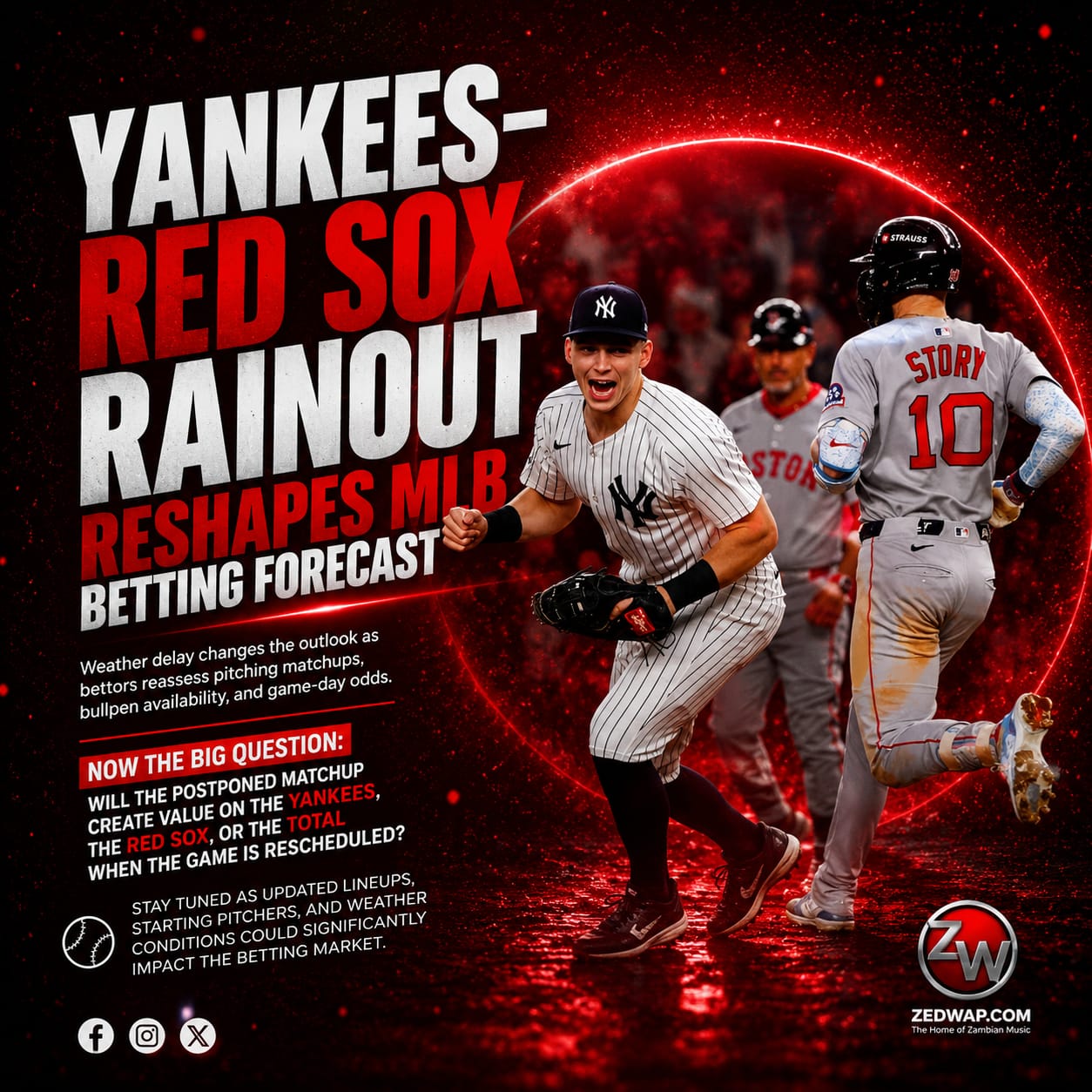 Yankees-Red Sox rainout reshapes MLB betting forecast